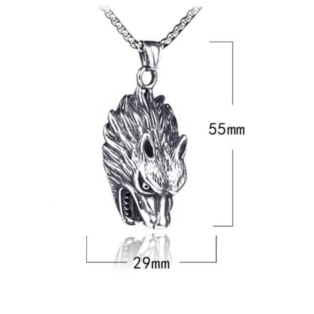 ❤️Hip Hop Hollow Trendy Wolf Head Pendant necklace for women/men, N90201P202